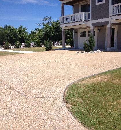 Exposed river rock concrete