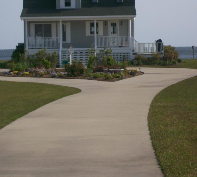 concrete circle driveway